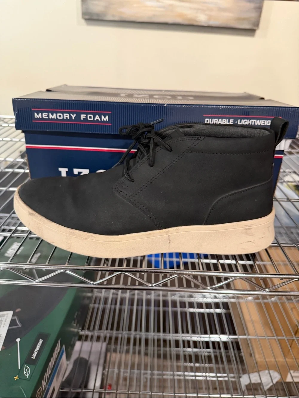Izod Men’s Palmer Ankle Boots Black PU Leather Size 10 M US